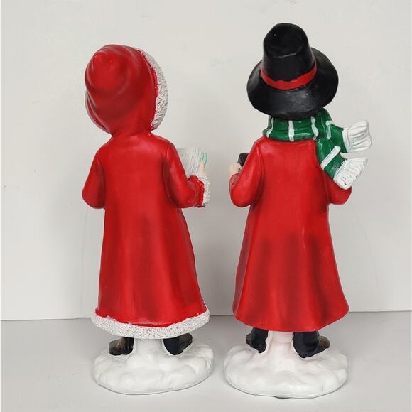 Regency Red Retro Ceramic Children Christmas Carolers Singing Figurine Set - Picture 8 of 14
